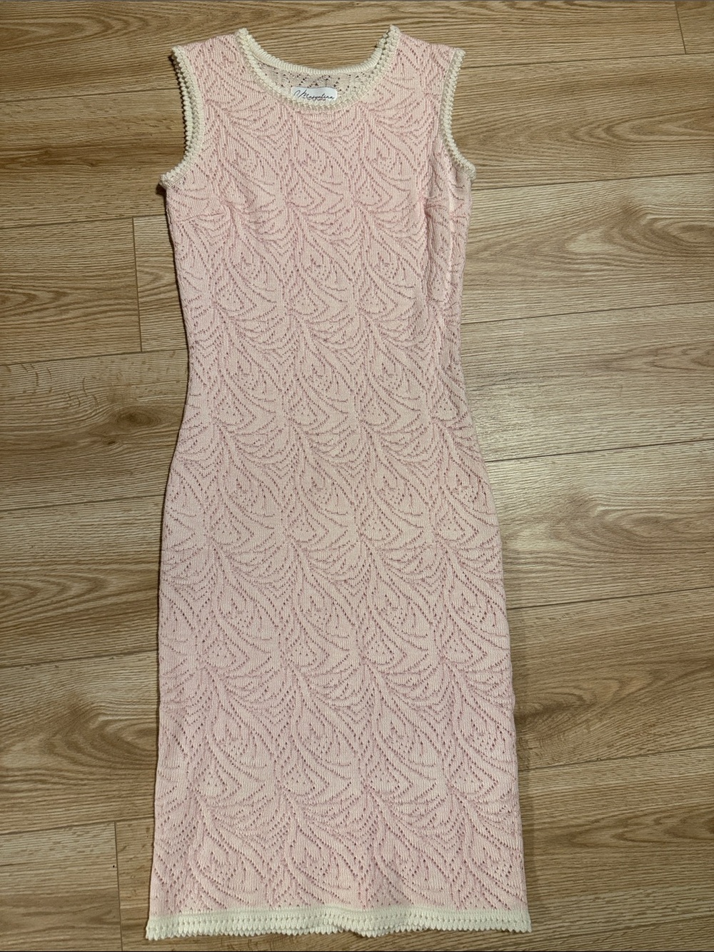 O. Masyutina Blush Pink Sleeveless Knit Midi Dress